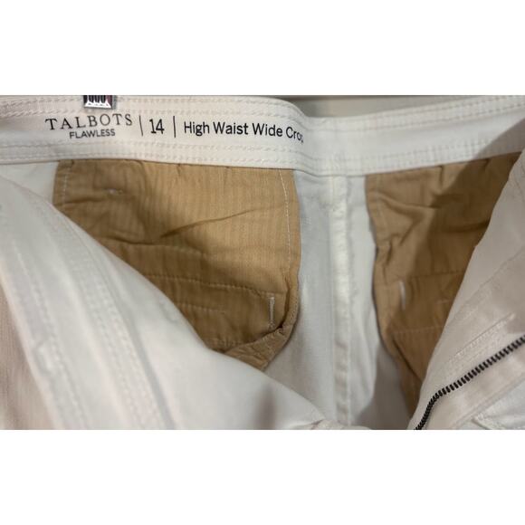 Talbots Flawless White High Waist Wide Leg Crop Jeans Size 14 - Picture 5 of 9